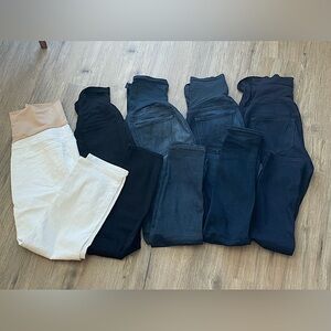 Lot of Five Pairs of Maternity Full Panel Jeans